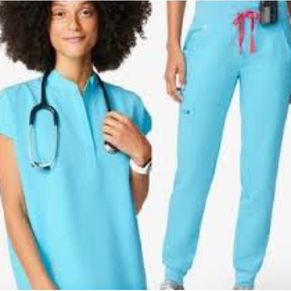 FIGS limited edition neon blue S RAFELA/M ZAMORA